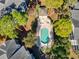 Aerial view showcasing community pool, hot tub and landscaping at 601 Hillside Dr. N # 4133, North Myrtle Beach, SC 29582