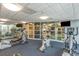Well-equipped fitness center with modern exercise machines and views of the indoor pool at 2301 S Ocean Blvd. # 1408, North Myrtle Beach, SC 29582