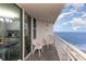 Balcony featuring patio furniture and ocean views at 2301 S Ocean Blvd. # 1408, North Myrtle Beach, SC 29582