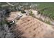 Aerial view of property with house and orchard, near a road at 4575 Saints Delight Rd., Georgetown, SC 29440
