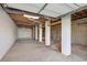 Unfinished basement garage area with open space at 243 Calhoun Dr., Garden City Beach, SC 29576