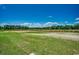 A backyard view showcasing a large green lawn and surrounding wooded area at 2682 Hugo Rd., Conway, SC 29527