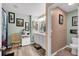 Well-organized bathroom with wooden floors and ample storage at 568 Affinity Dr., Myrtle Beach, SC 29588