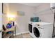 Laundry room with modern washer and dryer, shelving, and storage at 568 Affinity Dr., Myrtle Beach, SC 29588