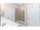 Bathroom with a shower featuring glass doors and ample counter space with a sink at 830 San Marco Ct. # C, Myrtle Beach, SC 29579