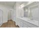 Elegant bathroom with double sink vanity, white cabinets, and modern fixtures at 432 Hallie Martin Rd., Conway, SC 29527