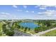 Aerial view of a neighborhood with lake and park at 2523 Blue Crane Circle # 102, Myrtle Beach, SC 29577
