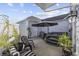 Relaxing patio area with hot tub and seating at 2523 Blue Crane Circle # 102, Myrtle Beach, SC 29577