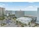 Aerial view of the condo building, showcasing its prime location near the ocean and amenities at 9820 Queensway Blvd. # 1501, Myrtle Beach, SC 29572