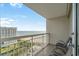 This balcony offers views of the city and beach, with ample room for relaxing at 9820 Queensway Blvd. # 1501, Myrtle Beach, SC 29572