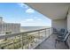 Enjoy the beautiful ocean and beach views from the spacious condo balcony at 9820 Queensway Blvd. # 1501, Myrtle Beach, SC 29572