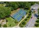 Overhead shot featuring well-maintained tennis courts with lush green surroundings at 9820 Queensway Blvd. # 1501, Myrtle Beach, SC 29572
