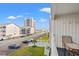 Relaxing balcony overlooking the street and nearby buildings with ocean view at 191 Maison Dr. # B203, Myrtle Beach, SC 29572