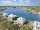 Aerial view of homes on the lake, showcasing beautiful waterfront properties at 76 Eagle Pass Dr., Murrells Inlet, SC 29576