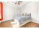 Neutral bedroom with a ceiling fan, wood floors, and plenty of storage at 76 Eagle Pass Dr., Murrells Inlet, SC 29576