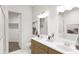 Modern bathroom with double vanity and walk-in shower at 874 Foxtail Dr. # C-36, Longs, SC 29568