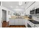 Modern kitchen with white cabinetry, stainless steel appliances, and a breakfast bar at 597 Blue River Ct. # 2F, Myrtle Beach, SC 29579