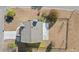 Aerial view showcases a home's backyard, patio, and fencing, blending privacy with outdoor appeal at 2053 Haystack Way, Myrtle Beach, SC 29579