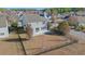 Aerial view of fenced backyard with patio and lush landscaping at 2053 Haystack Way, Myrtle Beach, SC 29579