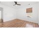 Bedroom features hardwood floors, a ceiling fan and a window at 2053 Haystack Way, Myrtle Beach, SC 29579