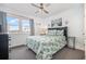 Bedroom with a queen bed and ocean-themed decor at 2405 S Ocean Blvd. # 207, North Myrtle Beach, SC 29582