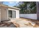 Private backyard with patio and white vinyl fence at 255 Sea Turtle Dr., Myrtle Beach, SC 29588