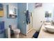 Updated bathroom with double sinks and a shower at 2780 Oak St., Conway, SC 29526