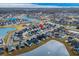Aerial view of a Primary-planned community with ponds and manicured lawns at 3126 White Jasmine Dr., Little River, SC 29566