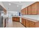 Modern kitchen with stainless steel appliances, tile flooring, and ample counter space at 784 Riverward Dr., Myrtle Beach, SC 29588