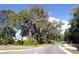 Neighborhood street lined with mature trees draped with spanish moss leads to houses in the distance at 3070 Sutherland Dr., Little River, SC 29566