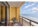 Private balcony with seating area, offering clear ocean view at 6900 N Ocean Blvd. # 1135, Myrtle Beach, SC 29572