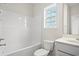 Bathroom featuring a shower/tub combination, toilet, and vanity with light at 1209 Cypress Shoal Dr., Conway, SC 29526