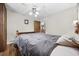 Bedroom with wood floor, double bed, and built-in closet at 4502 Eyerly St., North Myrtle Beach, SC 29582
