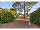 Landscaped front yard with lush greenery and trees at 4502 Eyerly St., North Myrtle Beach, SC 29582