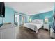 King-size bed in a spacious bedroom with ocean view at 6804 N Ocean Blvd. # 1537, Myrtle Beach, SC 29572