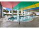 Indoor pool area with colorful ceiling and tropical views at 6804 N Ocean Blvd. # 1537, Myrtle Beach, SC 29572
