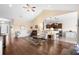 Bright and airy living room boasting vaulted ceilings, hardwood floors, and an open concept design at 1004 Millsite Dr., Conway, SC 29526