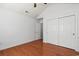 An empty bedroom with hardwood floors and closet at 126 Pickering Dr., Murrells Inlet, SC 29576
