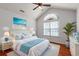 Nicely decorated bedroom offers hardwood floors, vaulted ceiling, and natural light at 126 Pickering Dr., Murrells Inlet, SC 29576