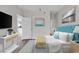 Bedroom with a teal headboard, wood-look floors, and access to other rooms at 3943 Gladiola Ct. # 204, Myrtle Beach, SC 29588