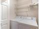 Laundry room with washer, dryer, and shelving at 422 Nature Trail Dr., Little River, SC 29566