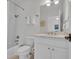Clean bathroom with a shower/tub combo and vanity at 112 Cockle Shell Ct., Pawleys Island, SC 29585