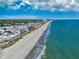 An aerial view of the beach featuring beautiful beachfront houses, the beach, and ocean at 6001 - 1045 S Kings Hwy., Myrtle Beach, SC 29575