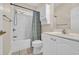 Bathroom featuring a shower with tub, toilet, vanity, and tile flooring at 158 Regency Dr., Conway, SC 29526