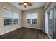 Sunroom with hardwood floors, ceiling fan, and sliding glass doors at 2548 Brescia St., Myrtle Beach, SC 29579