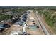 Aerial view of a new residential construction area with houses in various stages of completion at 535 Slaty Dr., Myrtle Beach, SC 29588