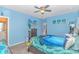 Serene bedroom with a double bed and ocean decor at 624 Watercliff Dr., Longs, SC 29568