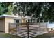 Private patio area with modern wooden privacy fence at 272 Old Ashley Loop, Pawleys Island, SC 29585