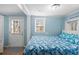 Main bedroom with king bed and beach decor at 6001 - D07 S Kings Hwy., Myrtle Beach, SC 29575