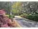 Long private driveway leading to the home with mature trees and landscaping at 356 Rossdhu Ave., Pawleys Island, SC 29585